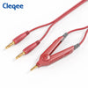 Cleqee P70075A Meter Test Leads Terminal Kelvin Clips Cable Wires to 4mm Banana Plugs Gold-Plated 1.2m/3.94ft for DMM