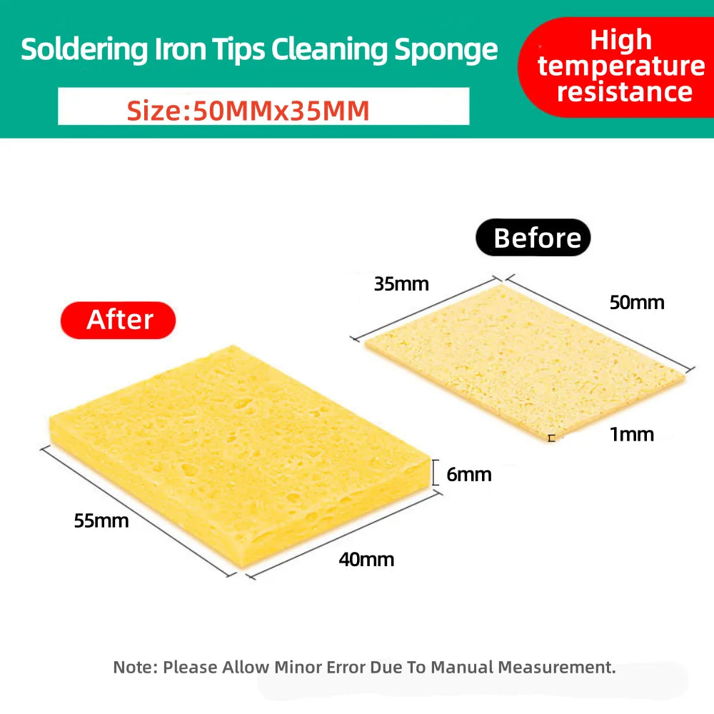 Soldering Iron Tips Cleaning Sponge 10/100pcs High Temperature Resistant Spong for Electric Soldering Iron Removal Tin