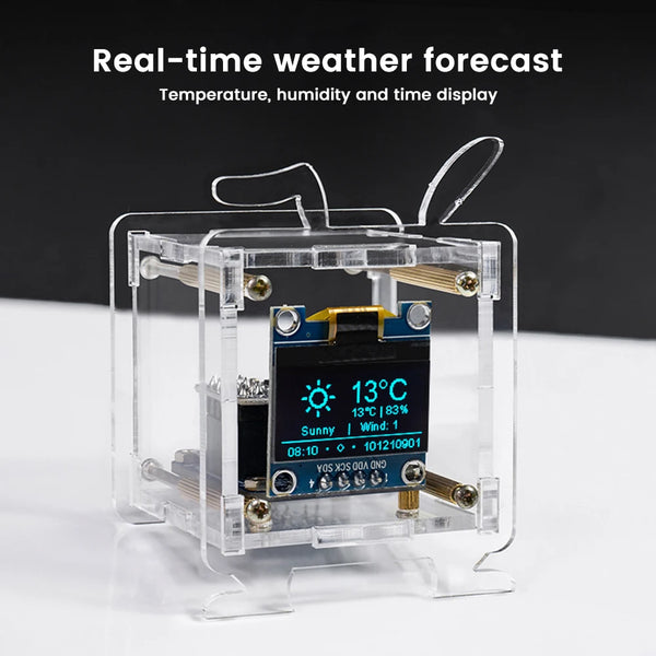 ESP8266 DIY Digital Clock Kit 0.96 Inch Mini Weather Clock WIFI Soldering Practice detail image 5