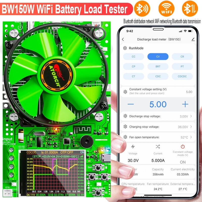‌Tuya WiFi Smart Battery Tester 18650 Capacity Meter USB Electronic Load Internal Resistance Detector with Real-Time APP Monitor