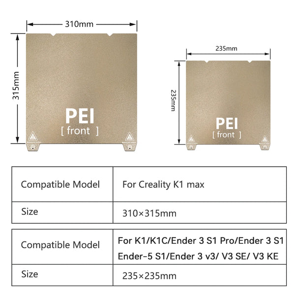 K1 Max Build Plate For Creality K1C Bed Creality k1 Build Plate H1H PEO PEY PEI Sheet 235x235 310x315 Ender 3 S1 Ender 3 V3 Se