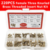 220PCS/1 SetM2 M2.5 M3 M4 M5 M6 Brass Heat Insert Nut Hot Melt Nutinsert Thread Knurled Double Twill Embe product image