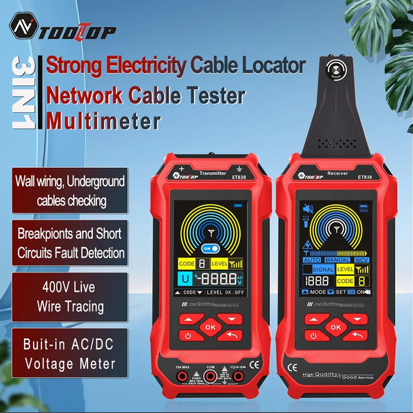 TOOLTOP ET836 ET838 Cable Locator Underground Wall Cable Water Pipes Tracker Circuit Break detail image 2