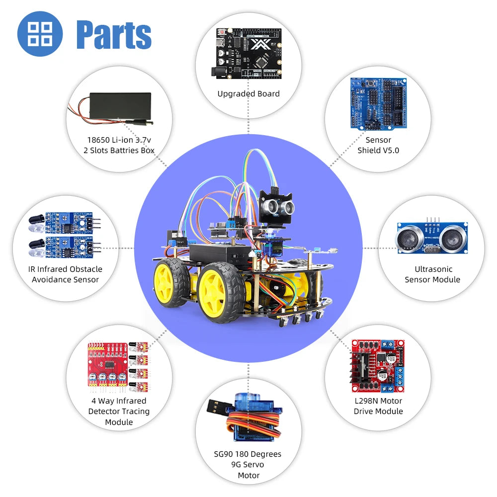 New Smart Robot Car Coding Kit for Arduino Programming Great Fun Education Learning Robotic detail image 4