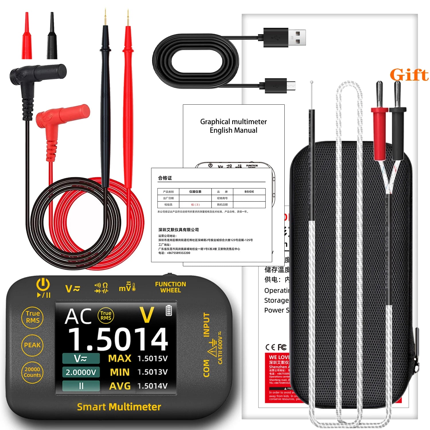 BSIDE S40/S450 Mini Digital Multimeter 20000counts High-precision Multitester 200Mohm detail image 7