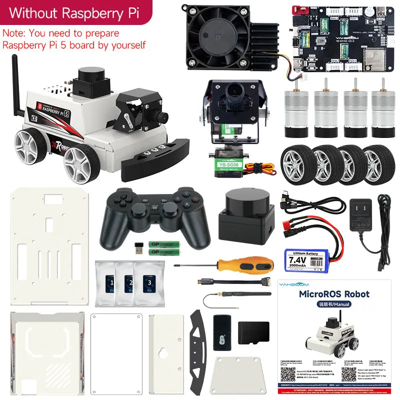 Raspberry Pi 5 ROS2 Robot Car Kit With TOF Lidar Support AI Visual Recognition SLAM Mapping detail image 8
