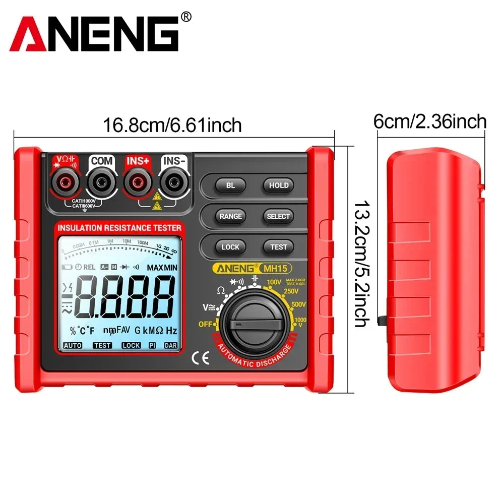 ANENG MH15 Digital Megohmmeter Insulation Resistance Tester Earth Megometro 6000 Count detail image 5