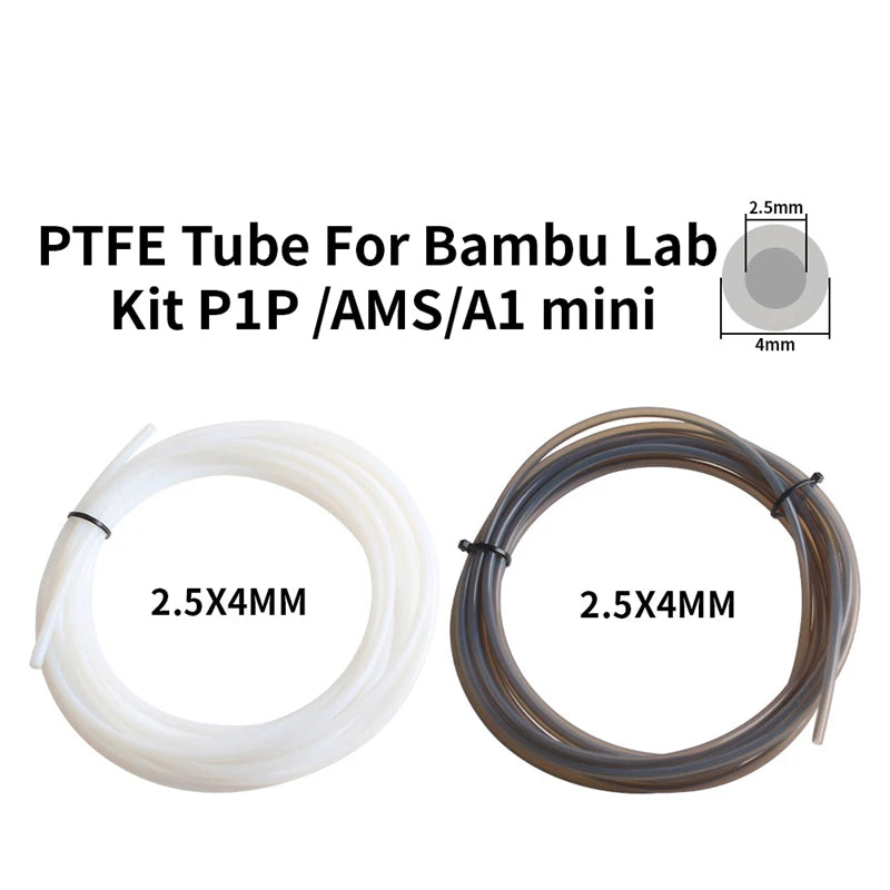 Mini 3D Printer PTFE Pipe 1.75mm Bambulab Ptfe Tube 4m White Grey AMS LITE for Bambu Lab Ptfe Tube 2.5mm 4mm Filament Parts