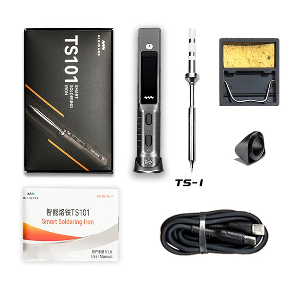 Original TS101 Electric Soldering Iron Adjustable Temperature USB Portable Digital Welding Station 65W Mini TS100 Upgraded