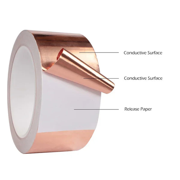 Conductive Dual Sided Copper Foil Tape EMI Shielding Anti Interference Self Adhesive Anti Snail Protection for Electronics