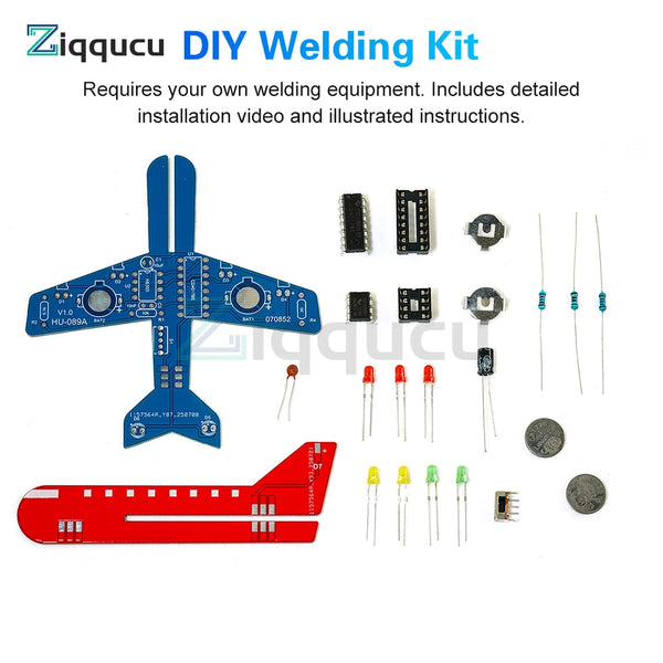 DIY Electronic Kit LED Flow Light Aircraft Model Kit DIY Electronic Welding Practice Kit detail image 5