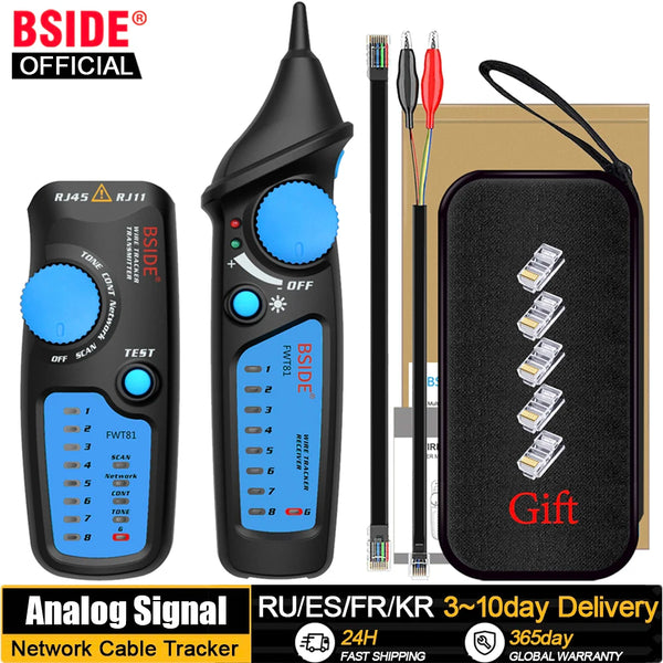 BSIDE Network cable tracker detecteur FWT81 RJ11/45 Lan Ethernet Phone wire tester Finder Telecom Tool el product image