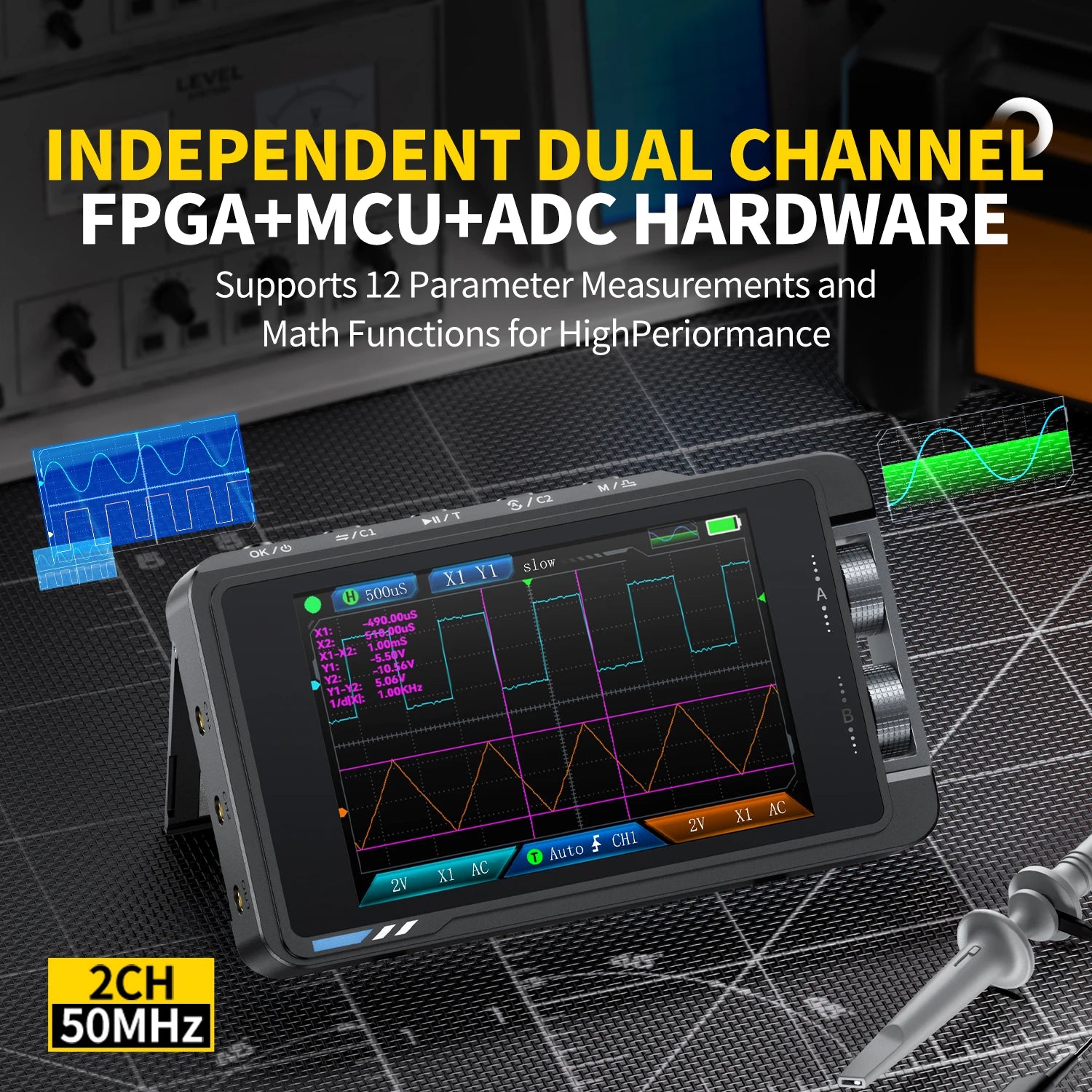 FNIRSI DS215H 2 in 1 Mini Repair tool, Dual channel detail image 3