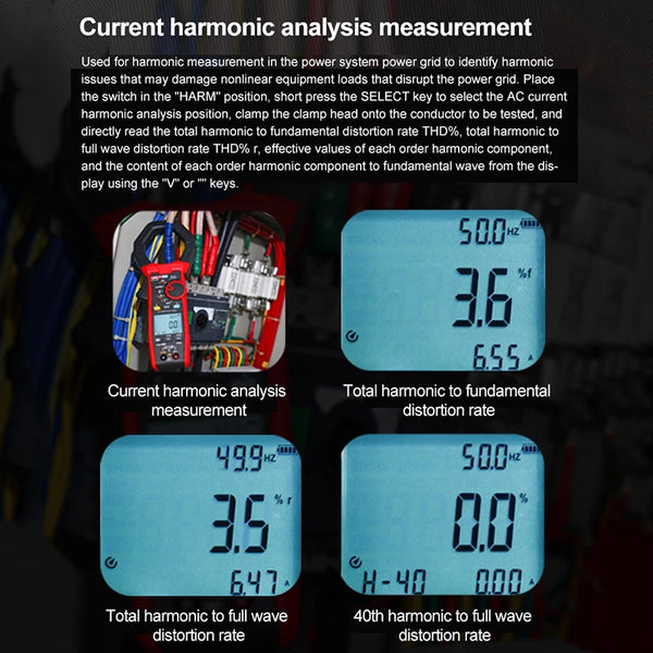 UNI-T AC Digital Power Clamp Meter UT219P 1000V 1000A True RMS Current Clamp Tester 3 phase detail image 4