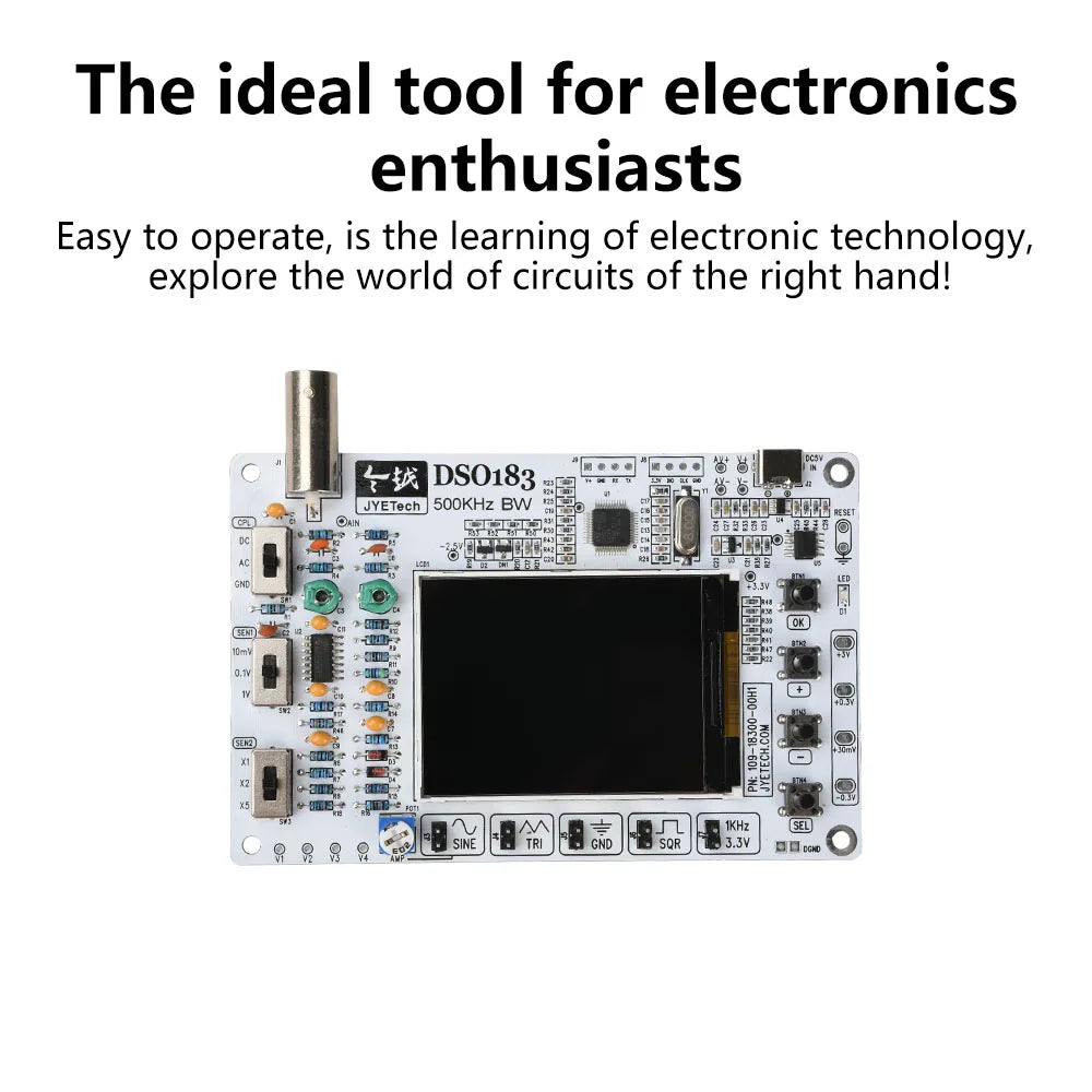 DSO183 DC 5V DIY Digital Oscilloscope Kit 0-500kHz Oscilloscope Soldering Kit Type-C detail image 5