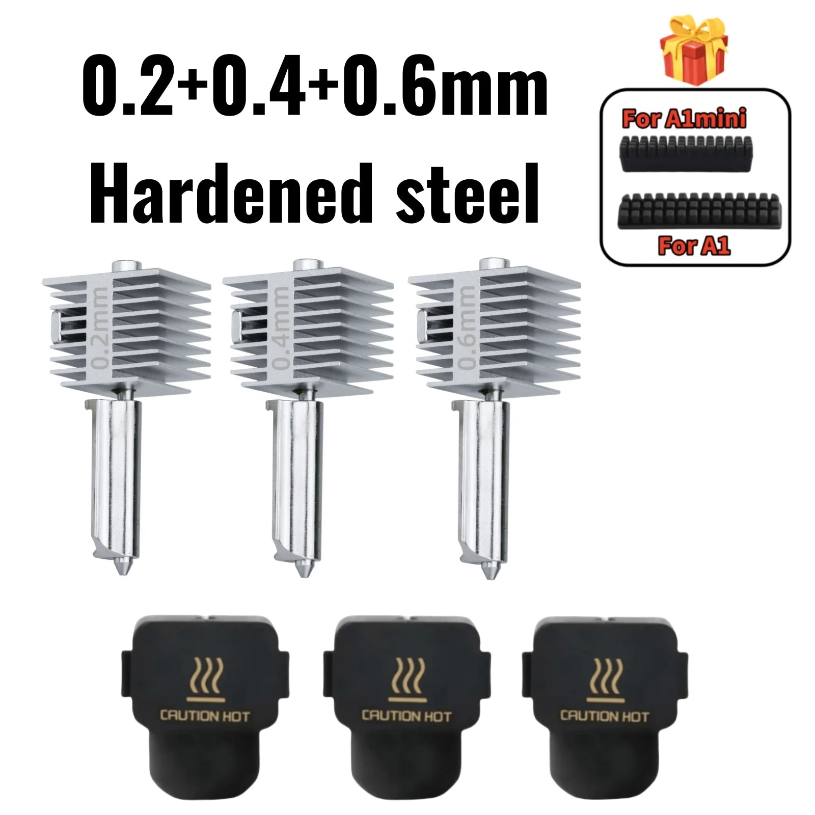 For Bambu Lab A1/A1MINI Nozzle Hardened steel Integrated A2L Hotend Kit High-Precision A1 Nozzles Same As Original High Quality