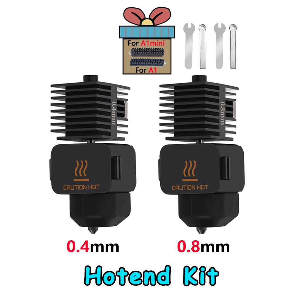 Hotend For Bambu Lab A1 mini Assembly Hotend Kit 0.2 0.4 0.6 0.8MM Replaceable Nozzle For 3D printer Bamboo Lab A1/A1 mini