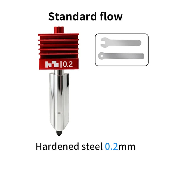 For Bambu Lab P2S Upgraded Hotend 0.2/0.4/0.6/0.8mm Hardened steel nozzle Replace Hot End Bambulab H2D H2S 3D Printer Print Head