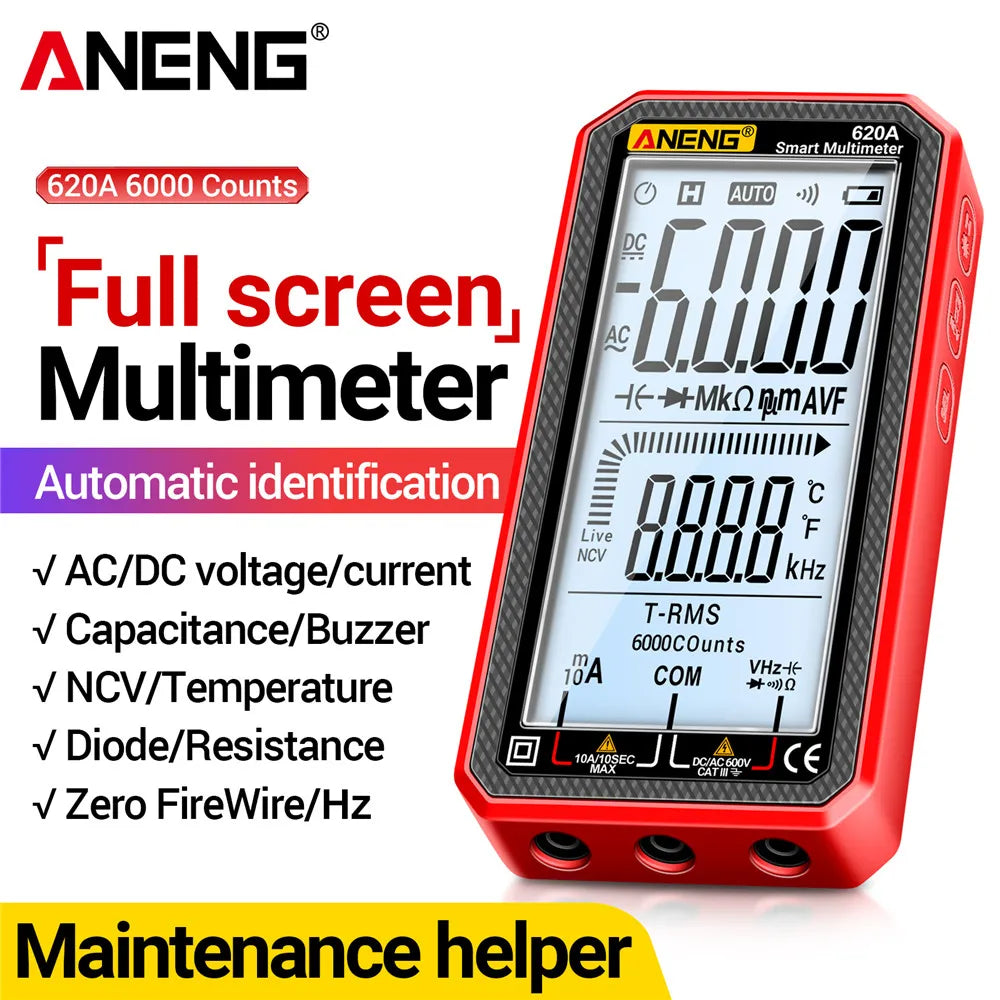 ANENG 620A Digital Multimeter 6000 Counts Professional AC/DC Current Voltage Resistance Diode NCV Multime product image