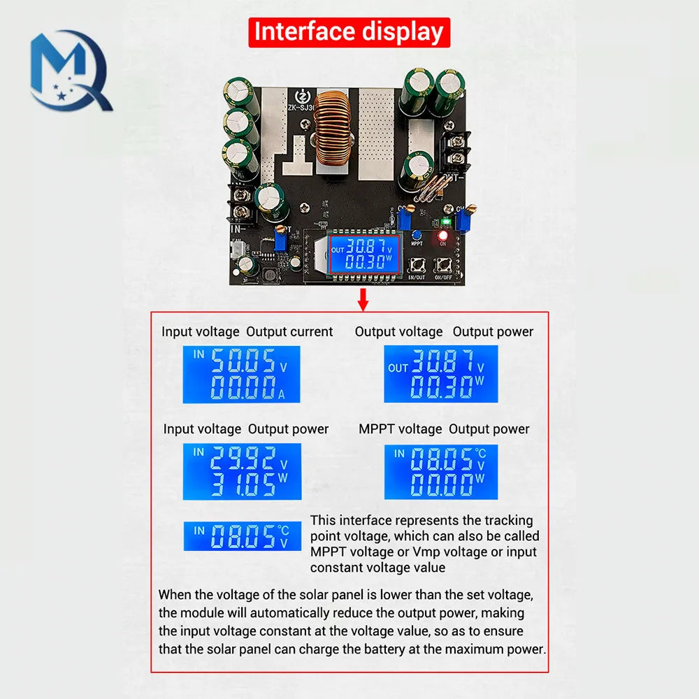 ZK-SJ30 700W High Power Auto Boost Power Module Synchronous Rectifier 30A Solar Charging detail image 7