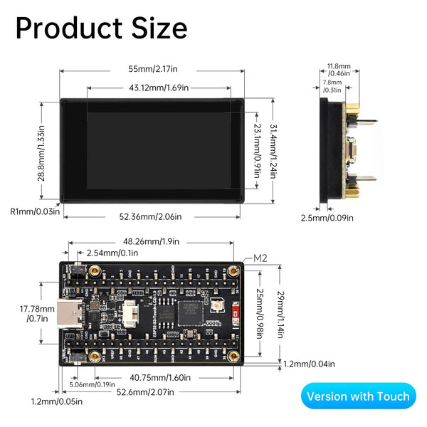 ESP32-C6 1.9 Inch Capacitive Touch Display IPS 170 320 LCD Camera Touch Option Supports WiFi detail image 3