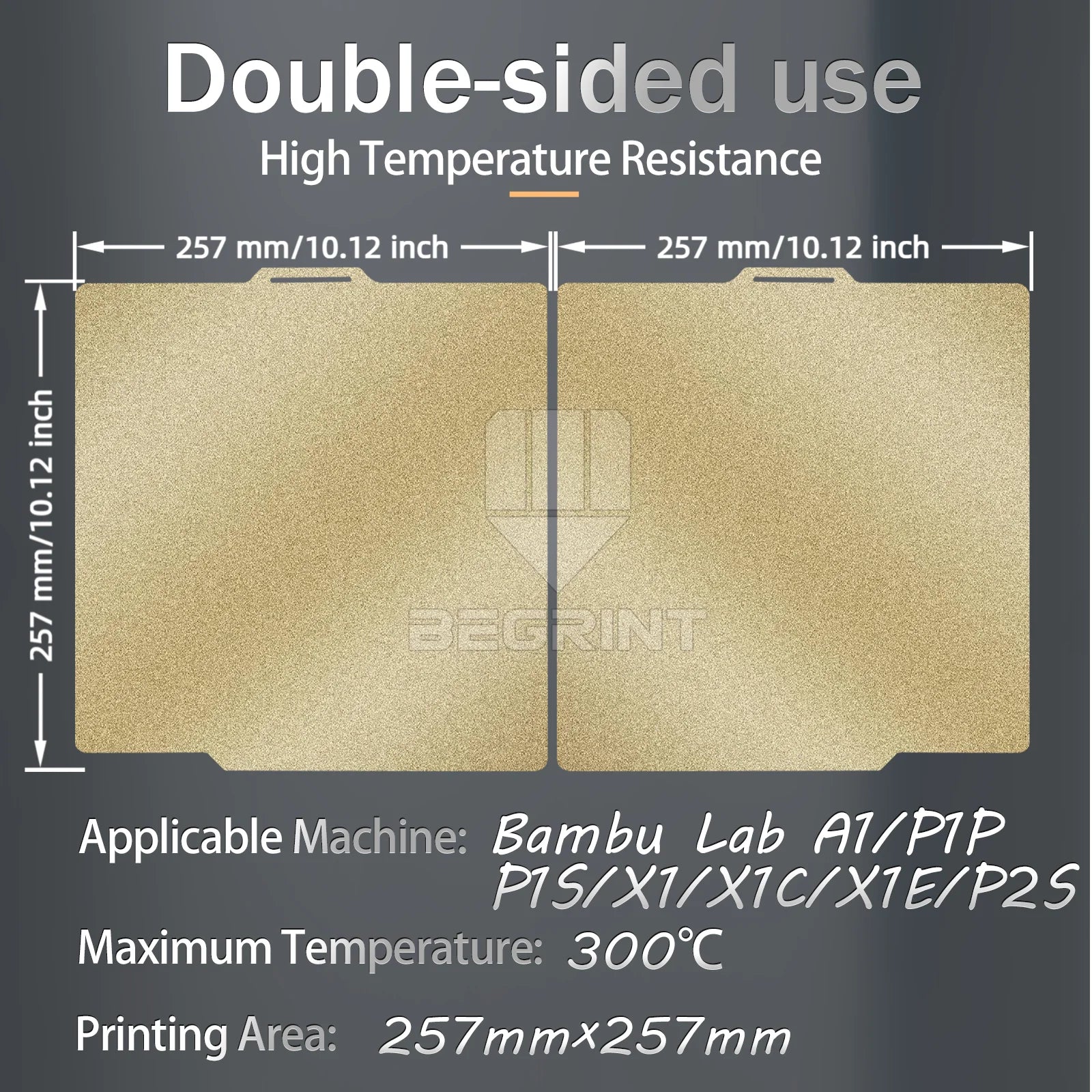 For Bambu Lab P2S Build Plate P1S X2D Pei Textured 257x257 H1H PEY Peo Sheet Spring Steel For Bambulab P2S Bamboo P1P Hot Bed