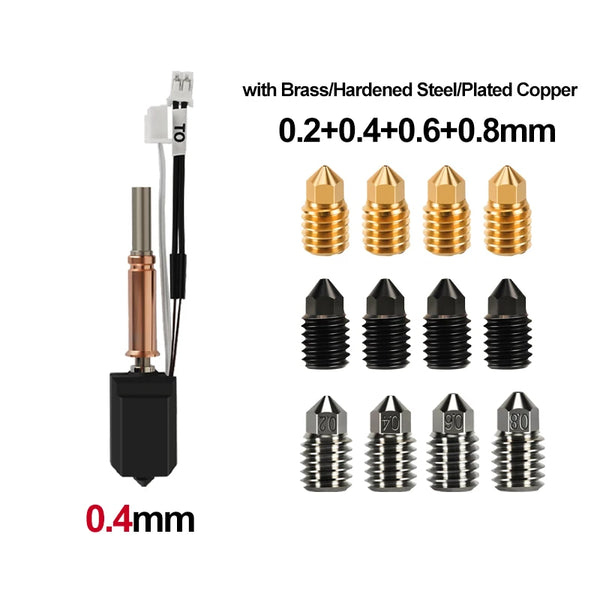 Upgraded Hotend kit For Anycubic Kobra 3 V2/Kobra 3 V2 Combo upgrade Ceramic Hotend Thermistor Hardened Steel Nozzle
