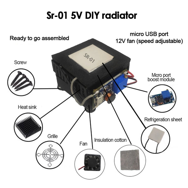 SR-01 5V Thermoelectric Cooler Peltier Elemente Module 40*40MM 5V Semiconductor detail image 3