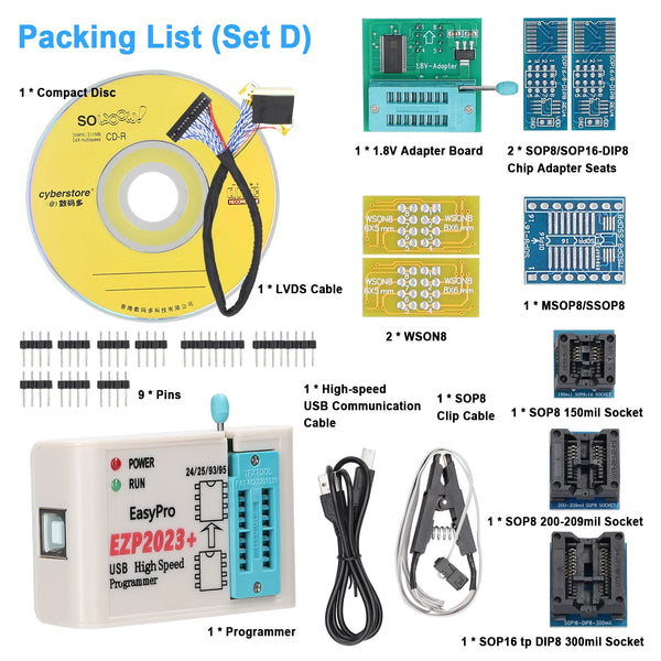 EZP2023+ High-Speed USB SPI Programmer Support 24/25/93/95 EEPROM 25 Flash Bios Chip Support detail image 10