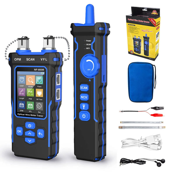 Noyafa NF-8508 Network Cable Tester Optical Power Meter Wire PoE Lan Test LCD Digital Line detail image 6