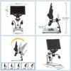 G1200 7-Inch Digital Microscope 1200x Continuous Zoom HD 12MP Industry Microscope Adjustable detail image 2