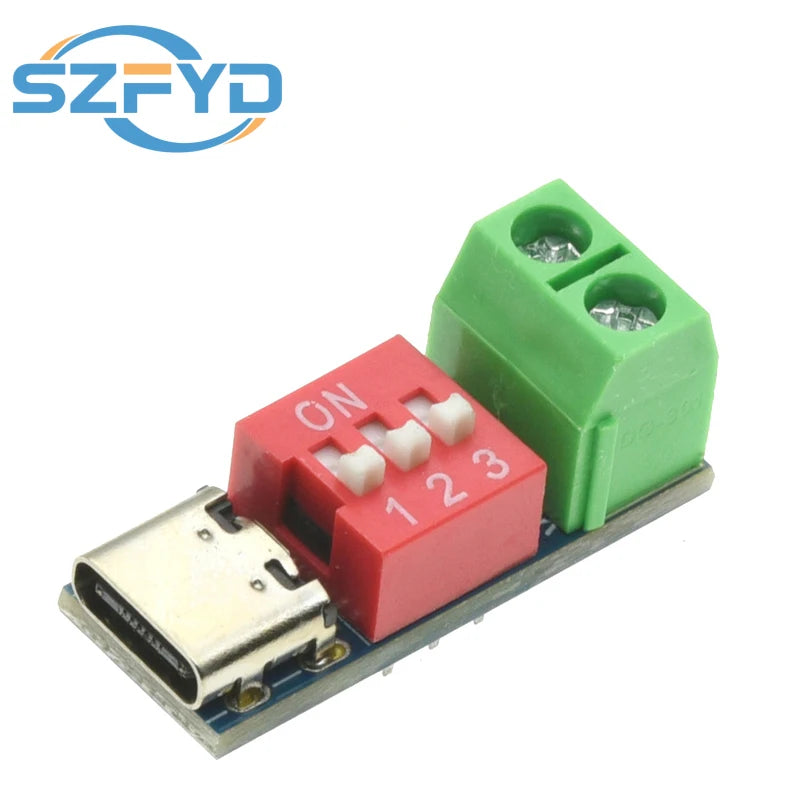 1-20pcs PD Fast Charging Test Board 5-20V Adjustable PD Trigger Module USB Type-C 100W Power Supply Tester