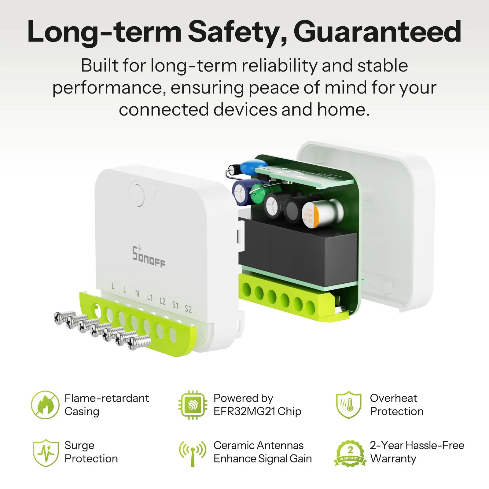 SONOFF MINI DUO 2-Gang Zigbee Smart Switch MINI-ZB2GS Small & Safe Dual-Load Control Supports External Switch Require zigbee hub