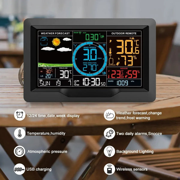 FJ3390A Functional Professional Weather Station Temperature Humidity Wind Speed and Rainfall detail image 3