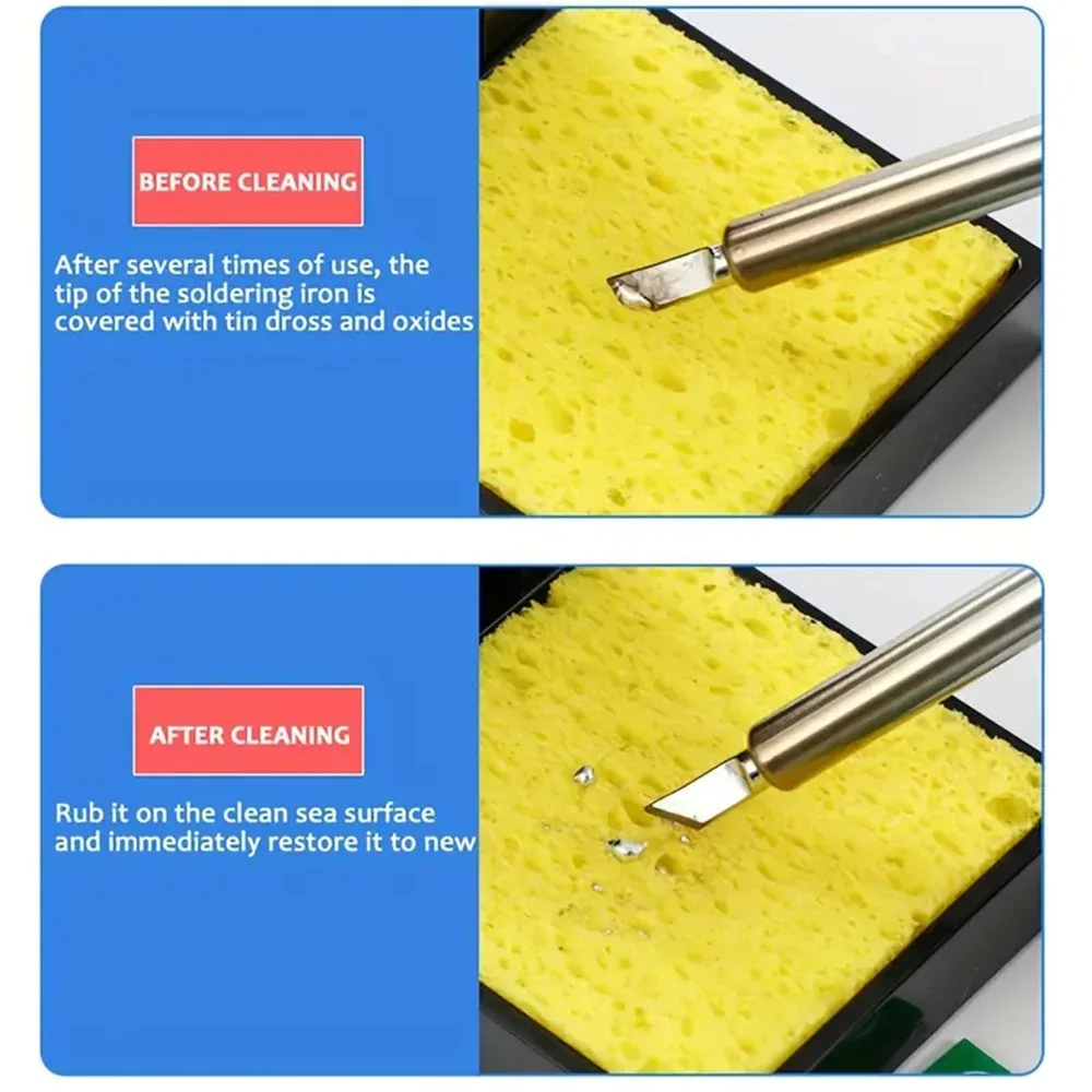 Soldering Iron Tips Cleaning Sponge 10/100pcs High Temperature Resistant Spong for Electric Soldering Iron Removal Tin
