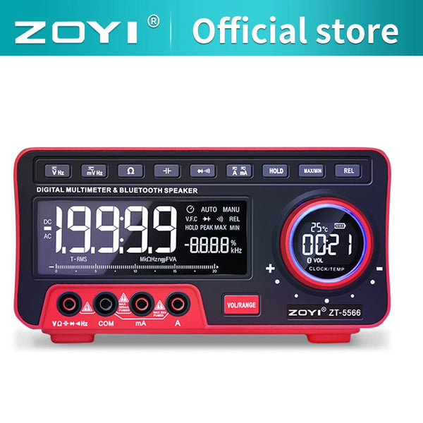 ZOYI ZT-5566 Profesional Digital Bench Multimeter 19999 Counts Transistor Tester Auto Range detail image 2
