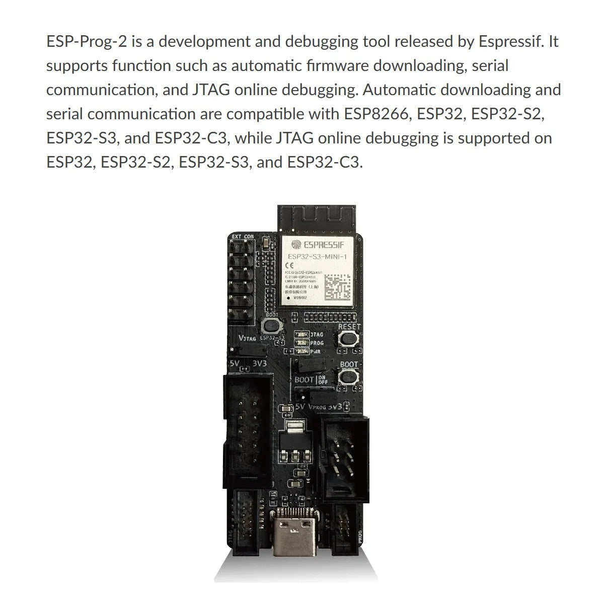 Espressif ESP-Prog-2 Debugger Serial Communication, JTAG In-Circuit Debugging, Firmware Auto detail image 3