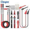 Cleqee P1308B 18pcs Multimeter Test Leads Kit with Replaceable Needles Alligator Clips 4mm Banana Plug to test Hook Clips Set