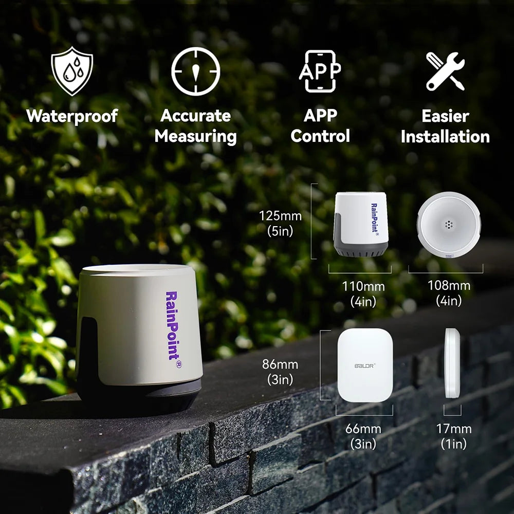 RAINPOINT Wireless Digital Rain Gauge Outdoor With App - Smart Rain Sensor With Accurate detail image 2
