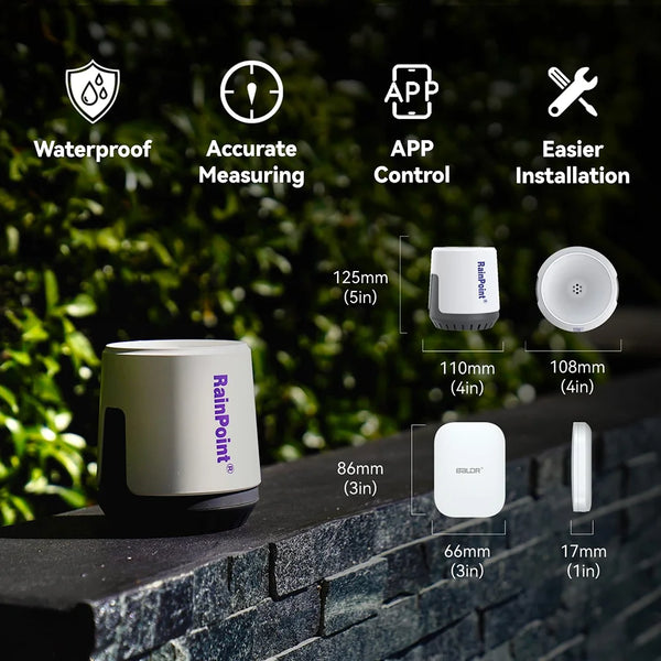 RAINPOINT Wireless Digital Rain Gauge Outdoor With App - Smart Rain Sensor With Accurate detail image 2