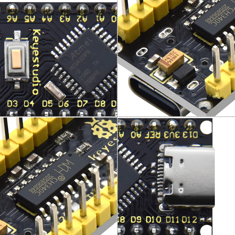 Keyestudio16MHz ATMEGA328P CH340 NANO Development Board With Bootloader+USBCable Compatible detail image 3
