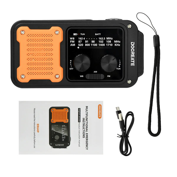 DC 5V 2A 7-in-1 87-108MHZ Multi-Function Emergency Radio: AM/FM/WB Full-Band Portable Radio detail image 7
