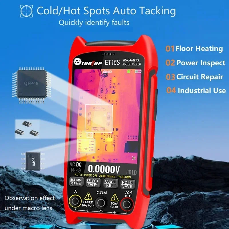 TOOLTOP ET15S 256*192 Thermal Multimeter 3.5-inch Industry Thermal Camera 19999 Counts T-RMS Multimeter H product image