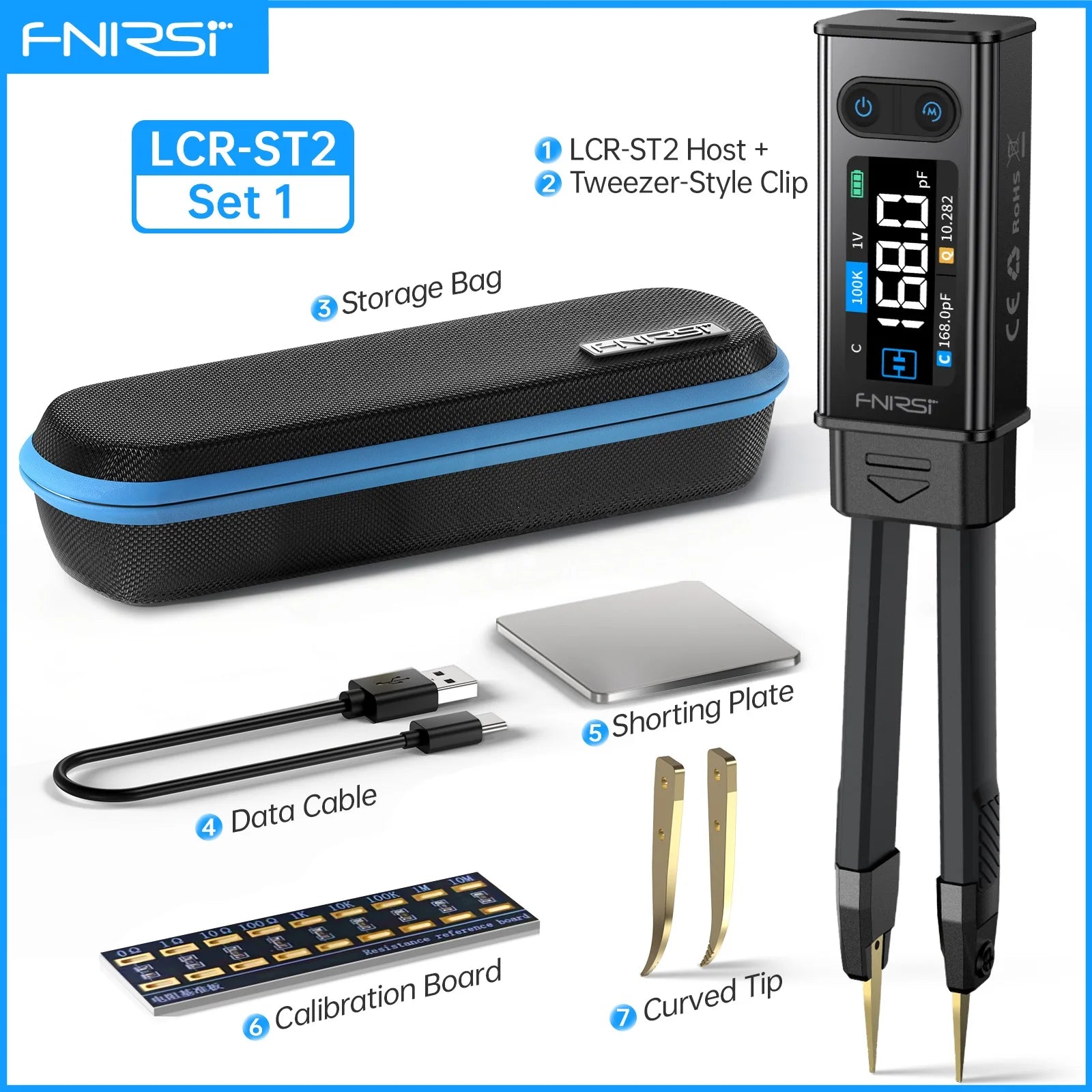FNIRSI LCR-ST2 2-in-1 Digital Tweezer Bridge LCR ESR Meter Tool detail image 7