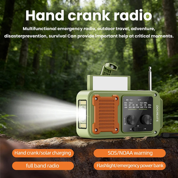 DC 5V 2A 7-in-1 87-108MHZ Multi-Function Emergency Radio: AM/FM/WB Full-Band Portable Radio detail image 4