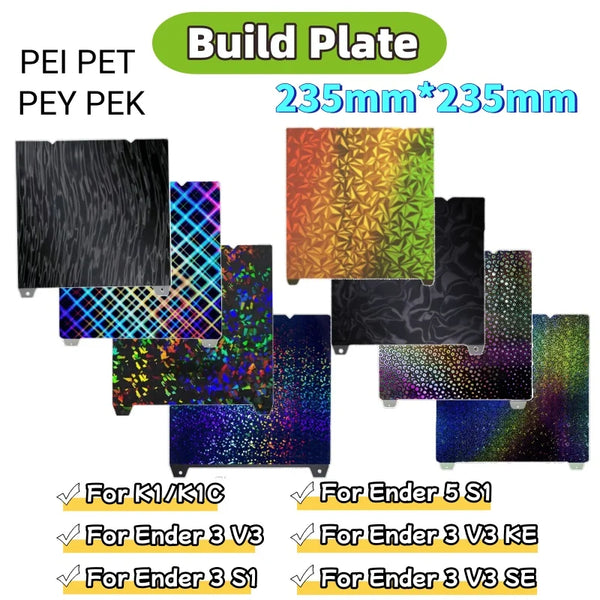 235x235 Textured PEI Creality K1 Build Plate K1C Bed H1H PEO Smooth Magnetic Sheet For 3D Printer Ender 5 S1 Ender 3 V3 Se Plate