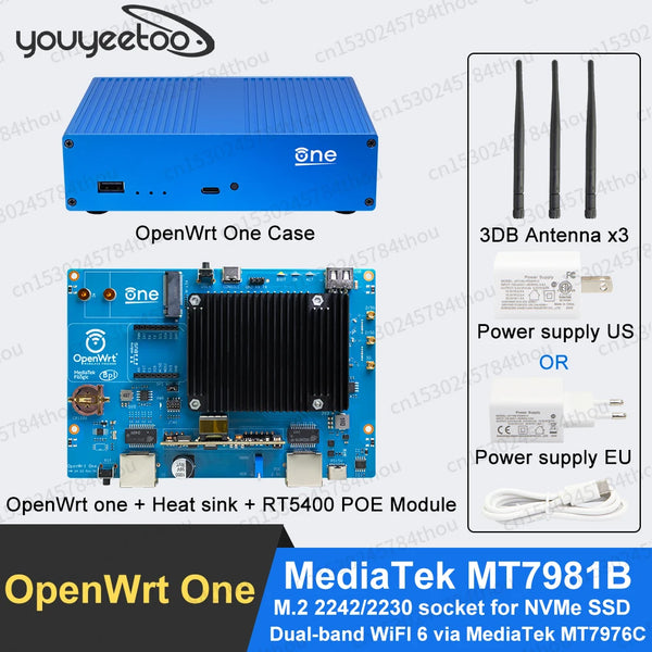 Banana Pi OpenWrt One Router Board MediaTek MT7981B Development Board Dual-band WiFI 6 Via MediaTek MT797 product image