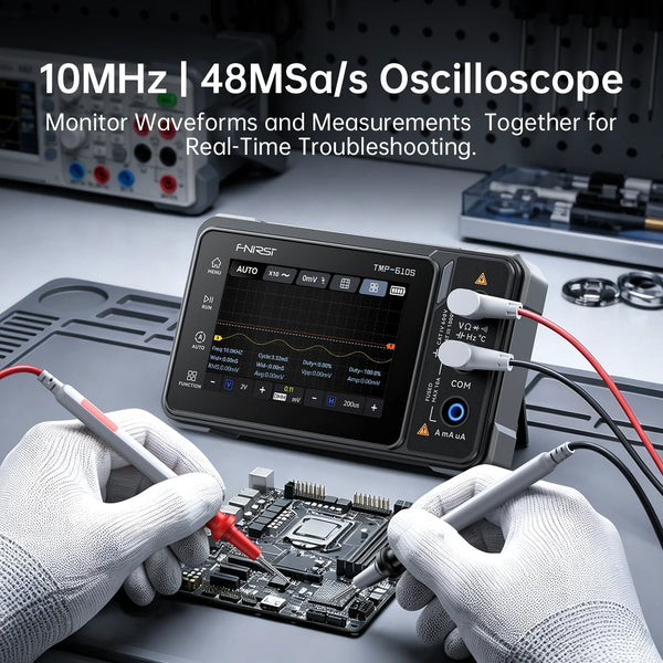 FNIRSI TMP-600 TMP-610S Digital Multimeter True RMS 60000 Counts Oscilloscope Signal Generator Handheld Tester