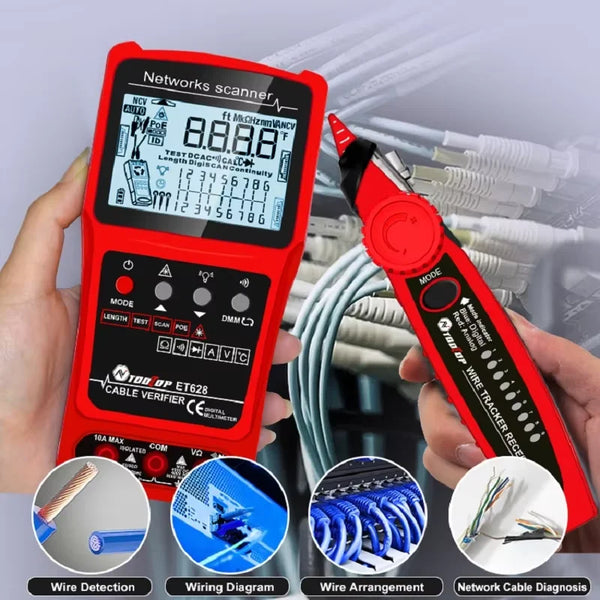 TOOLTOP 3 in 1 LAN Cable Tester Visual Fault Locator Multimeter 600M Length Measure Cable detail image 4
