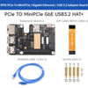 PCIe to MiniPCIe / Gigabit Ethernet / USB 3.2 Gen1 HAT for Raspberry Pi 5 Extend 2-Ch USB 3.2 Gen1 1x Gig product image